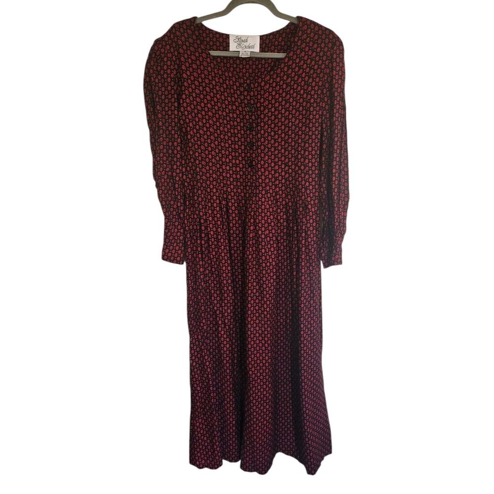 Vintage Sarah Elizabeth Pleated Maxi Dress Modest Size 10